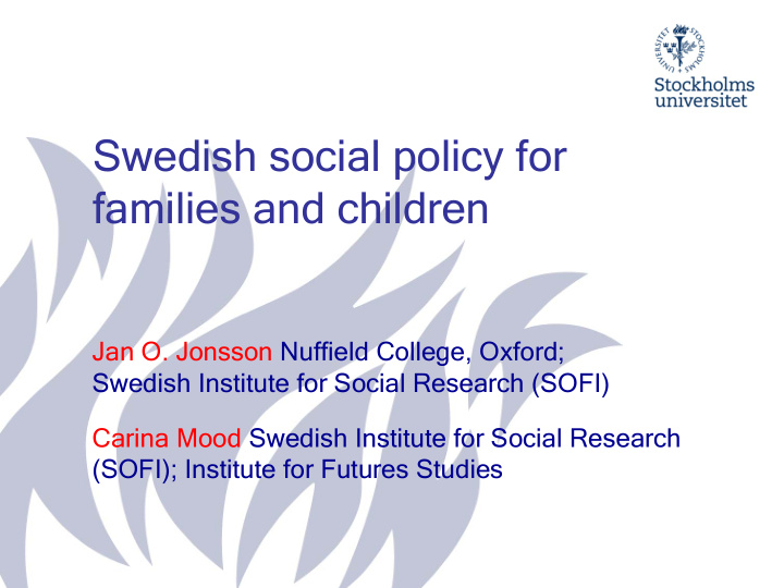 swedish social policy for families and children