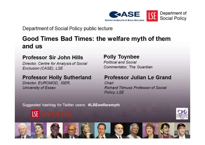 good times bad times the welfare myth of them and us