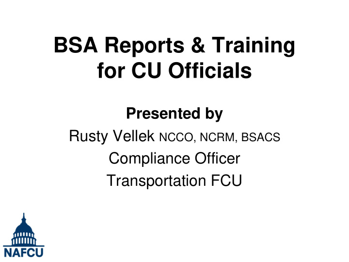 bsa reports amp training for cu officials