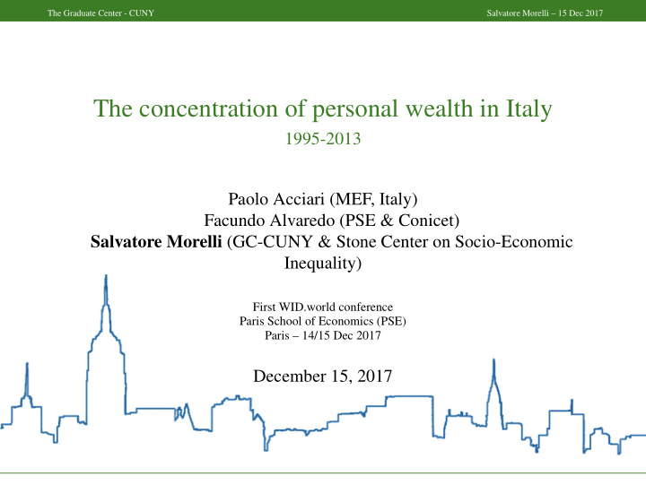 the concentration of personal wealth in italy