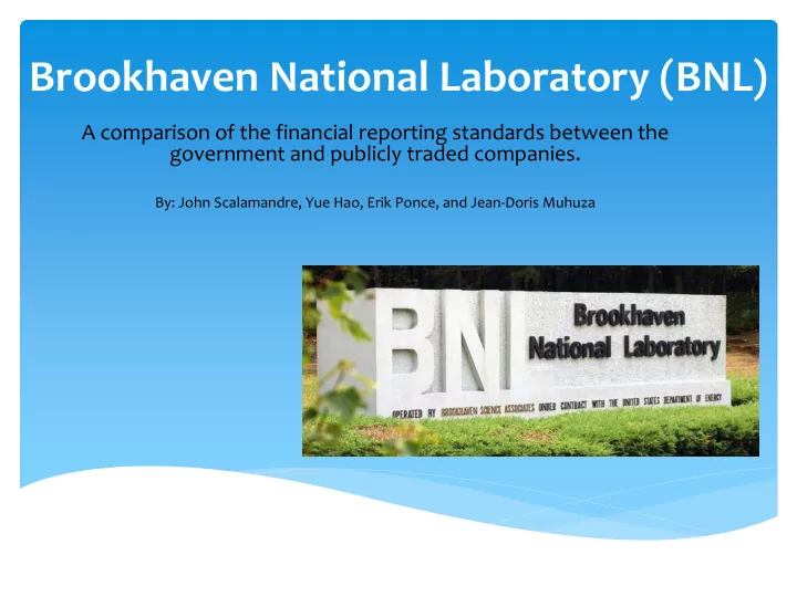 brookhaven national laboratory bnl