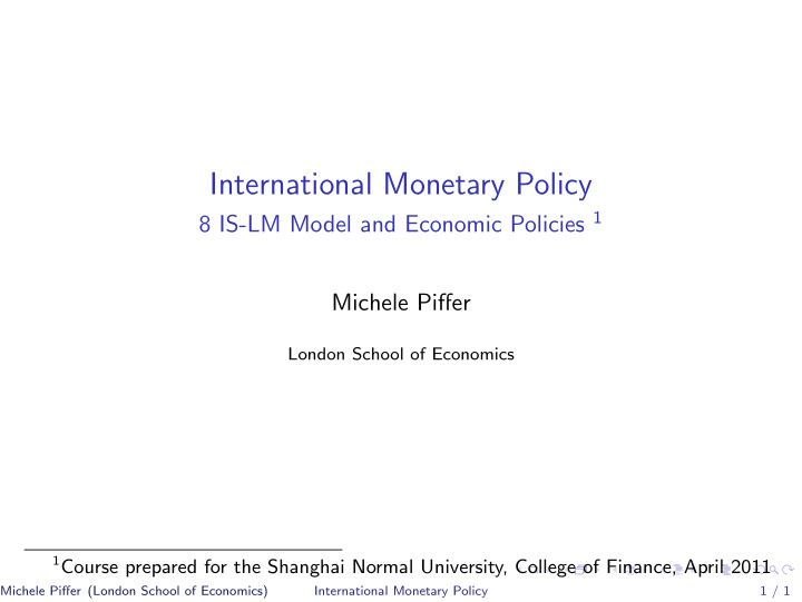 international monetary policy