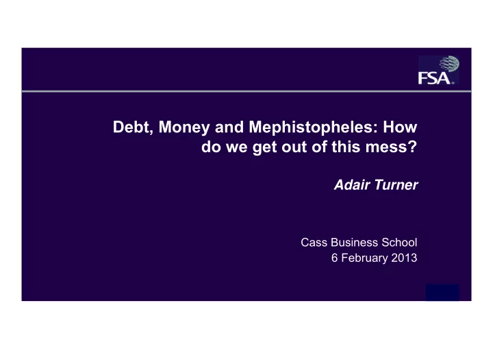 debt money and mephistopheles how do we get out of this