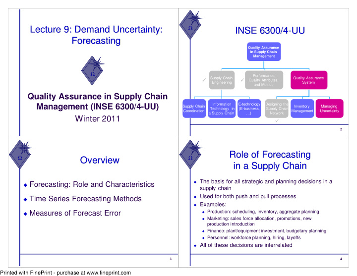 lecture 9 demand uncertainty demand uncertainty lecture 9