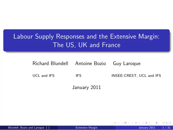 labour supply responses and the extensive margin the us