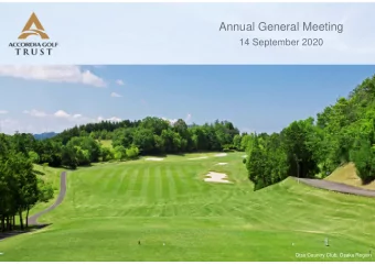 Annual General Meeting  14 September 2020  1  1  Otsu Country Club, Osaka Region  Important Notice