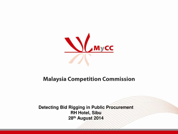 detecting bid rigging in public procurement rh hotel sibu