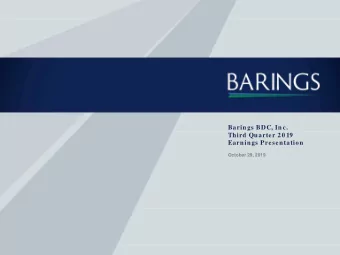 Barings BDC, Inc.  Third Quarter 20 19  Earnings Presentation  October 29, 2019  Forward-Looking