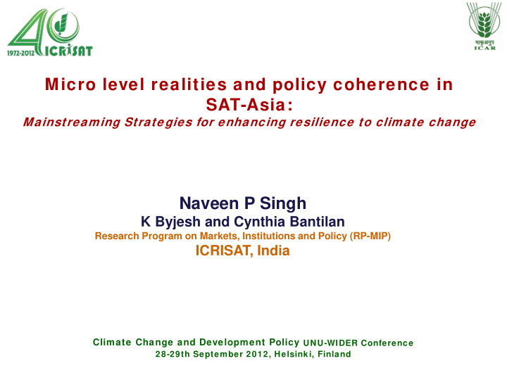 micro level realities and policy coherence in sat asia