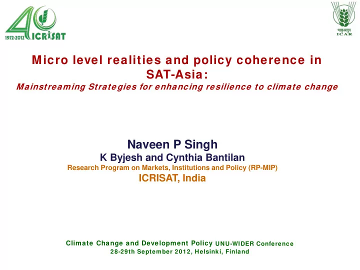 micro level realities and policy coherence in sat asia