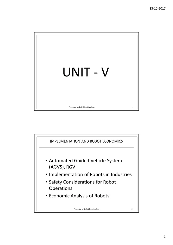 unit v