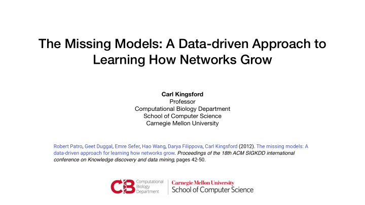 the missing models a data driven approach to learning how