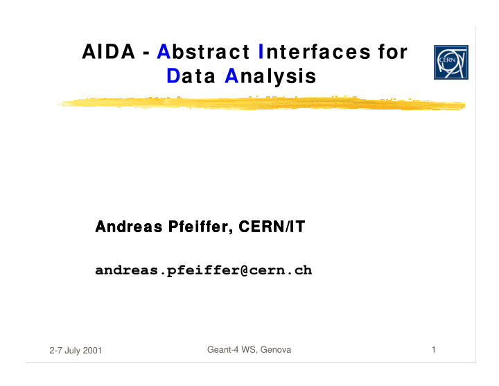 aida abstract interfaces for data analysis