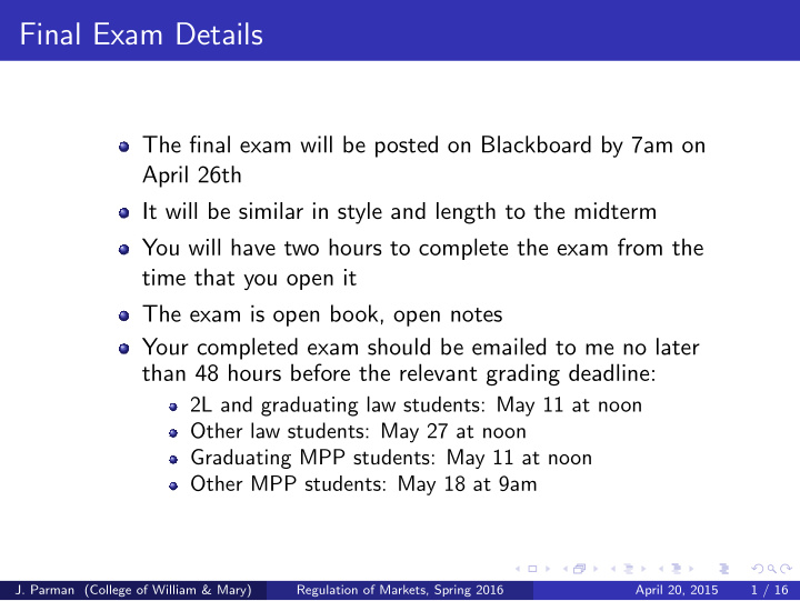 final exam details