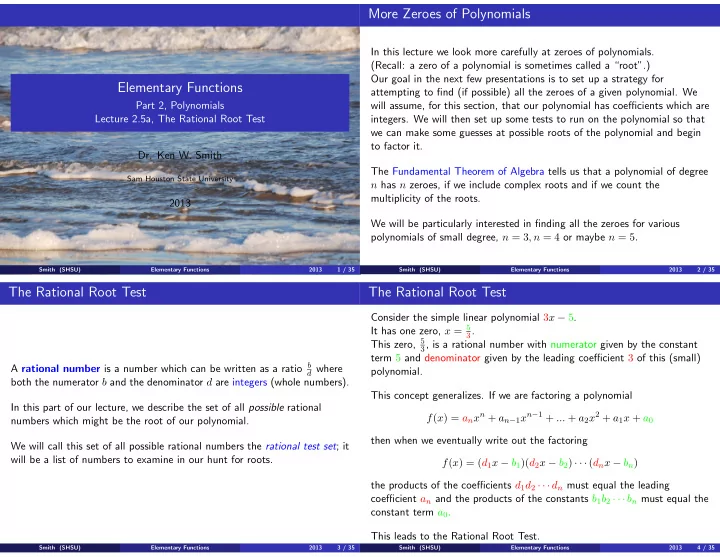 more zeroes of polynomials