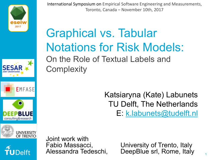 graphical vs tabular notations for risk models