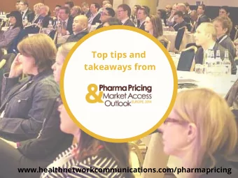 Top tips and  takeaways from  www.healthnetworkcommunications.com/pharmapricing
