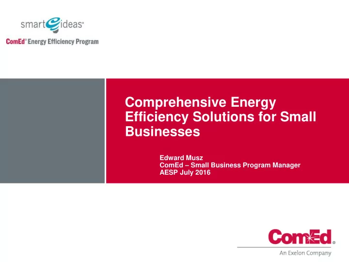 efficiency solutions for small