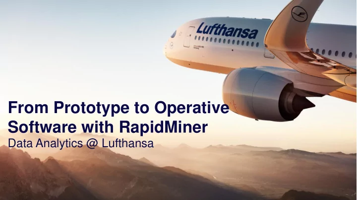 software with rapidminer