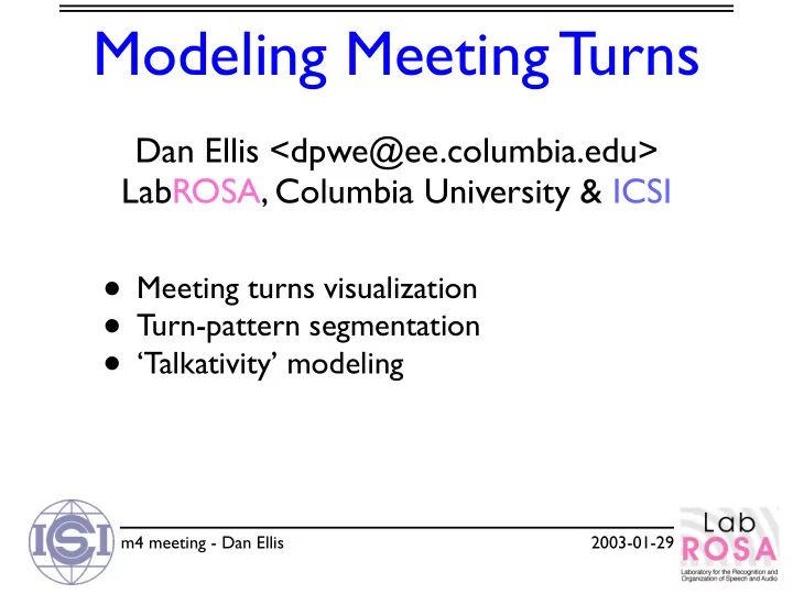 modeling meeting turns