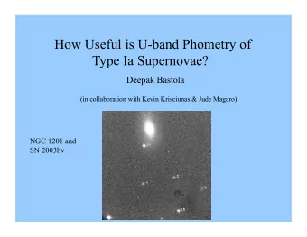 How Useful is U-band Phometry of  Type Ia Supernovae?  Deepak Bastola  (in collaboration with Kevin