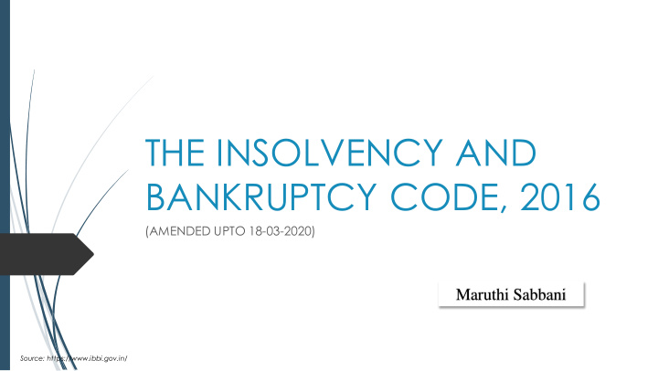 the insolvency and bankruptcy code 2016
