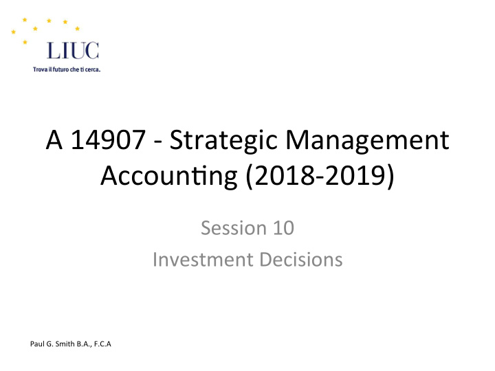 a 14907 strategic management accoun6ng 2018 2019