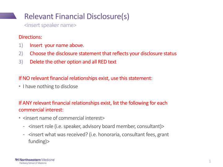 relevant financial disclosure s