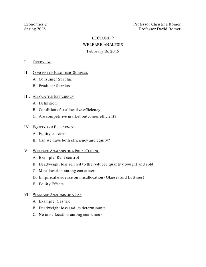 economics 2 professor christina romer spring 2016