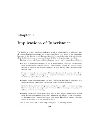 Chapter  11  Implications  of  Inheritance  The  decision  to  supp  ort  inheritance  and  the