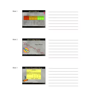 Slide 1  ___________________________________  Job Cost She e t  THE COMPANY JOB COST SHEET  06- J44