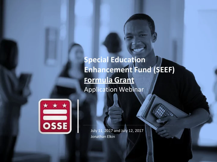 special education enhancement fund seef f ormula grant