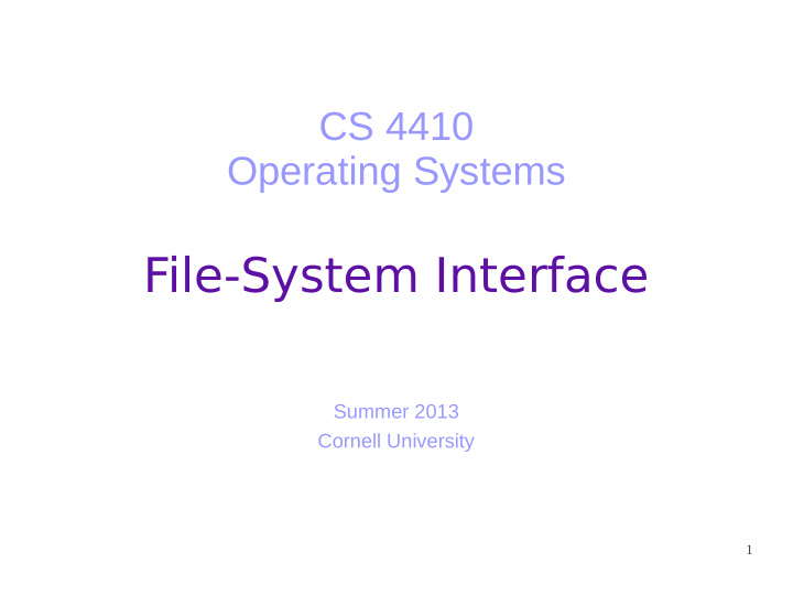 file system interface