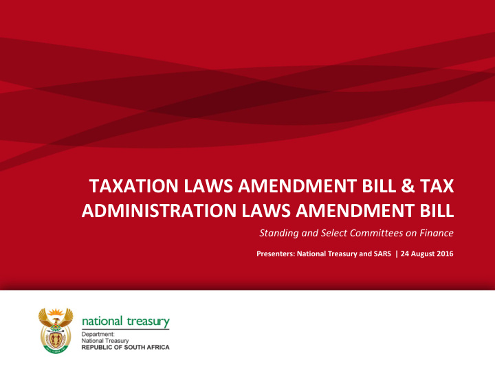 taxation laws amendment bill tax administration laws