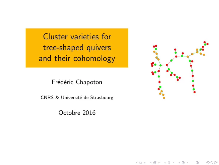 cluster varieties for tree shaped quivers and their