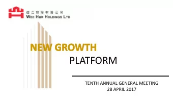 PLATFORM  TENTH ANNUAL GENERAL MEETING  28 APRIL 2017  Contents  1.  2016 - Another Busy Year  2.