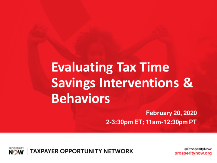 evaluating tax time savings interventions behaviors