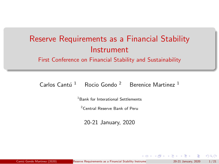 reserve requirements as a financial stability instrument
