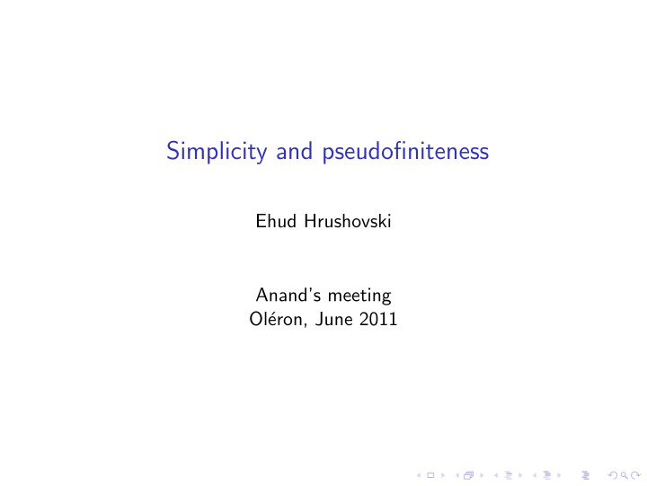simplicity and pseudofiniteness