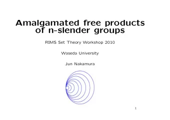 Amalgamated free products  of n-slender groups  RIMS Set Theory Workshop 2010  Waseda University