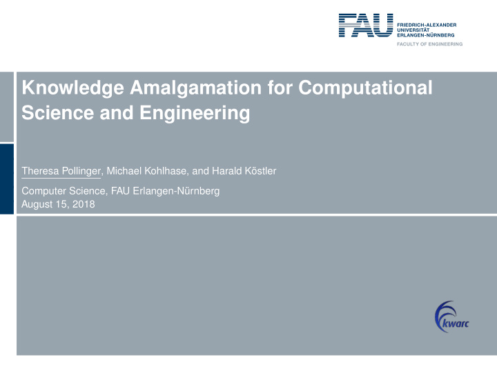 knowledge amalgamation for computational science and