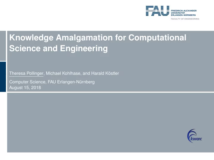 knowledge amalgamation for computational science and