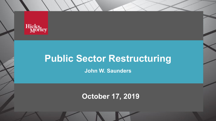 public sector restructuring