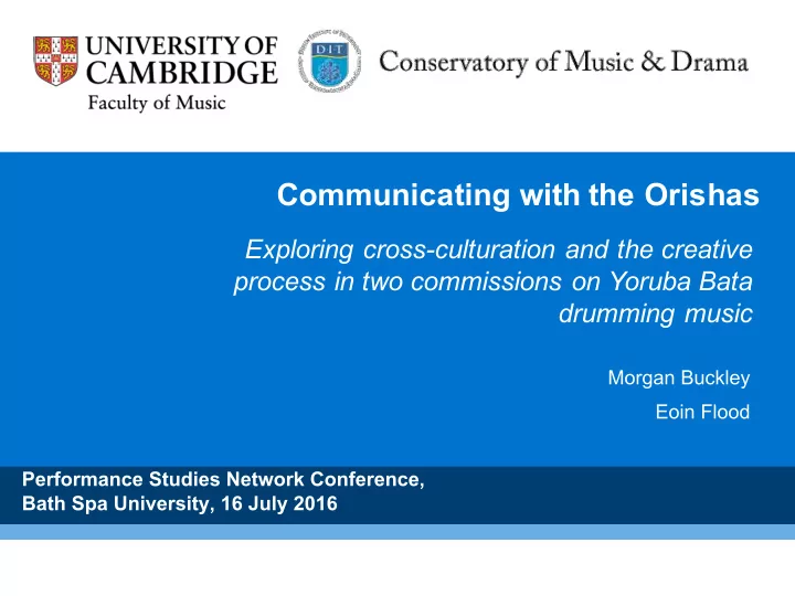 communicating with the orishas