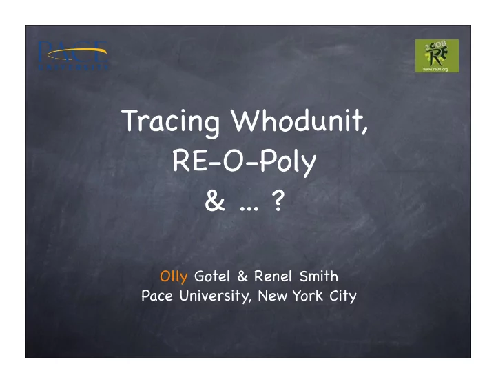 tracing whodunit re o poly