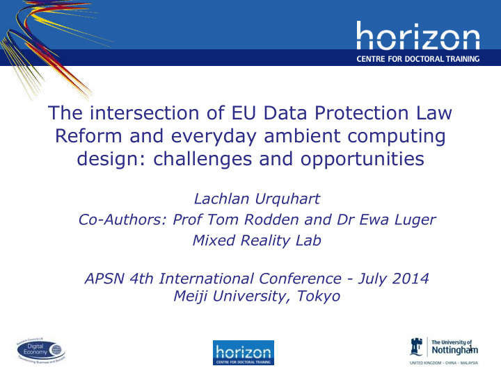 the intersection of eu data protection law reform and