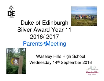 Parents   Meeting  Waseley Hills High School Wednesday 14 th September 2016  DJ What's it really