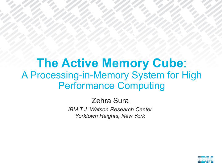 the active memory cube