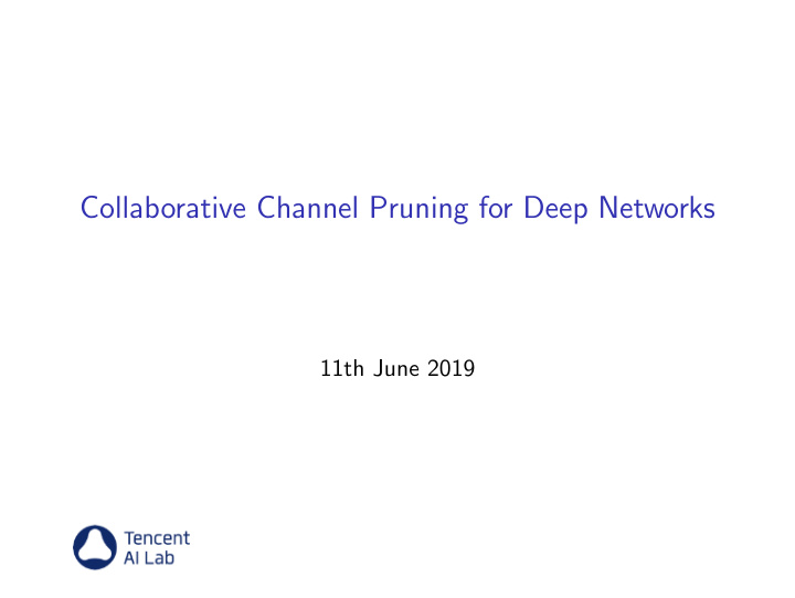 collaborative channel pruning for deep networks