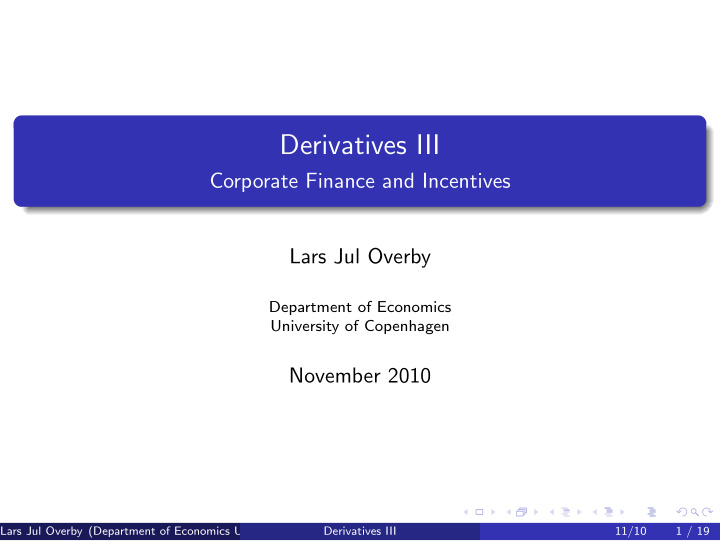 derivatives iii